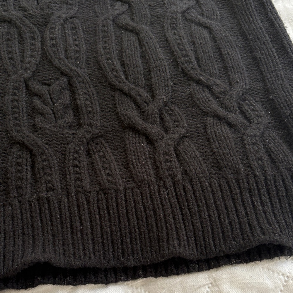 Ralph Lauren Black Label Fringed Cable Knit Sweater - Picture 4 of 6